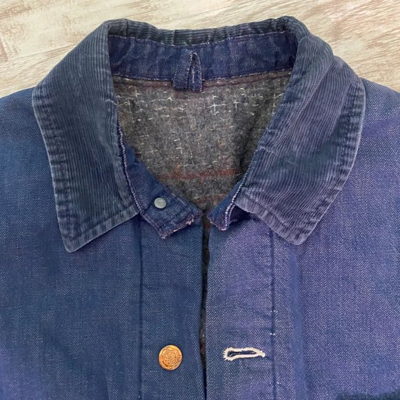 Thrashed Vintage Wrangler Denim Chore Coat - Men's Medium - Picture 2 of 8